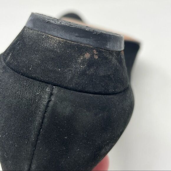 SALVATORE Ferragamo Black Suede Fringe Button Flats Size 9.5 Made in Italy - Picture 6 of 10